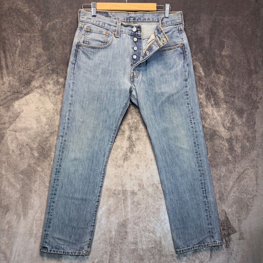 Levis 501 Jeans Mens Blue Straight 31x30 Button Fly Classic Denim
